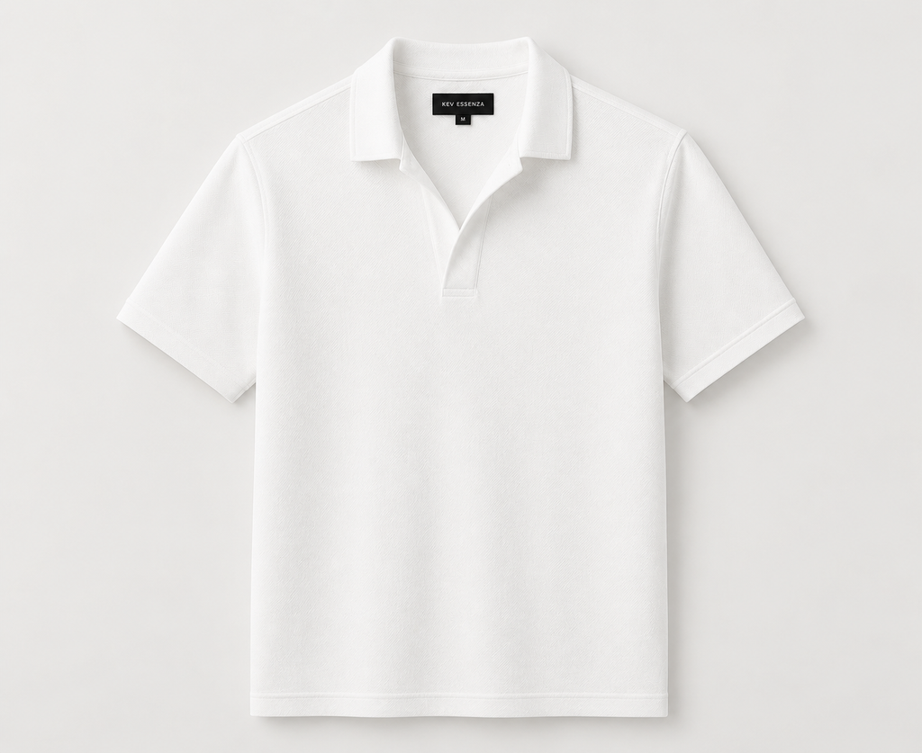 Polo Texturizado Manga Corta Blanco