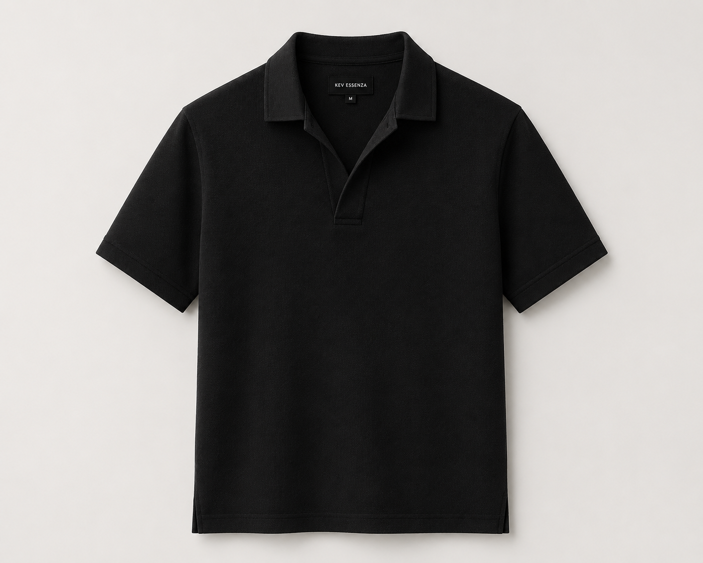 Polo Texturizado Manga Corta Negro