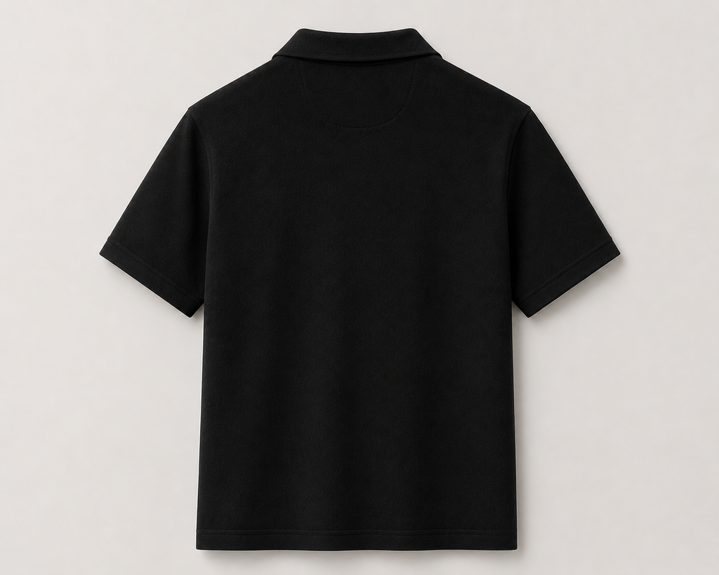Polo Texturizado Manga Corta Negro