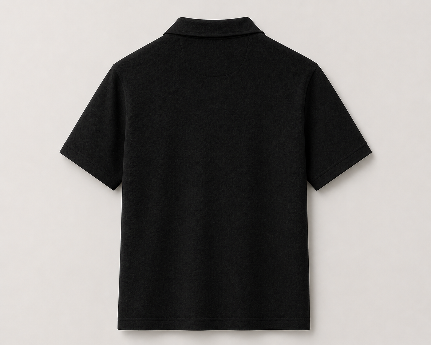 Polo Texturizado Manga Corta Negro