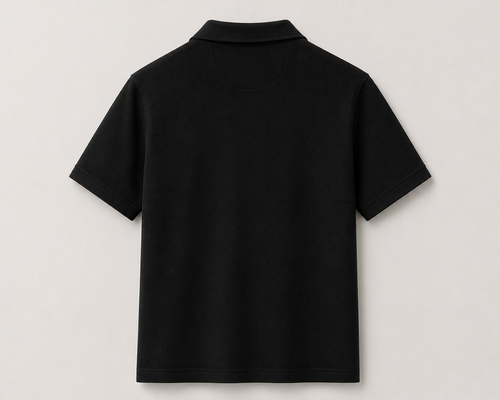 Polo Texturizado Manga Corta Negro