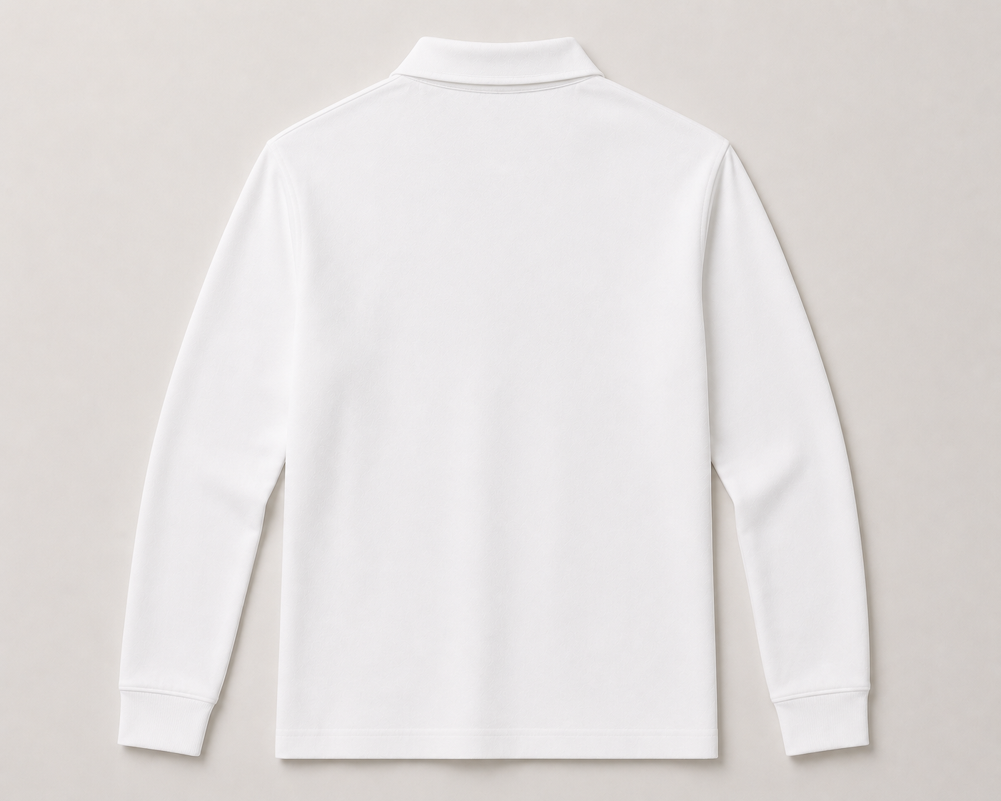 Polo Texturizado Manga Larga Blanco