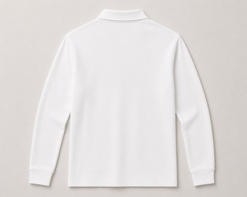 Polo Texturizado Manga Larga Blanco