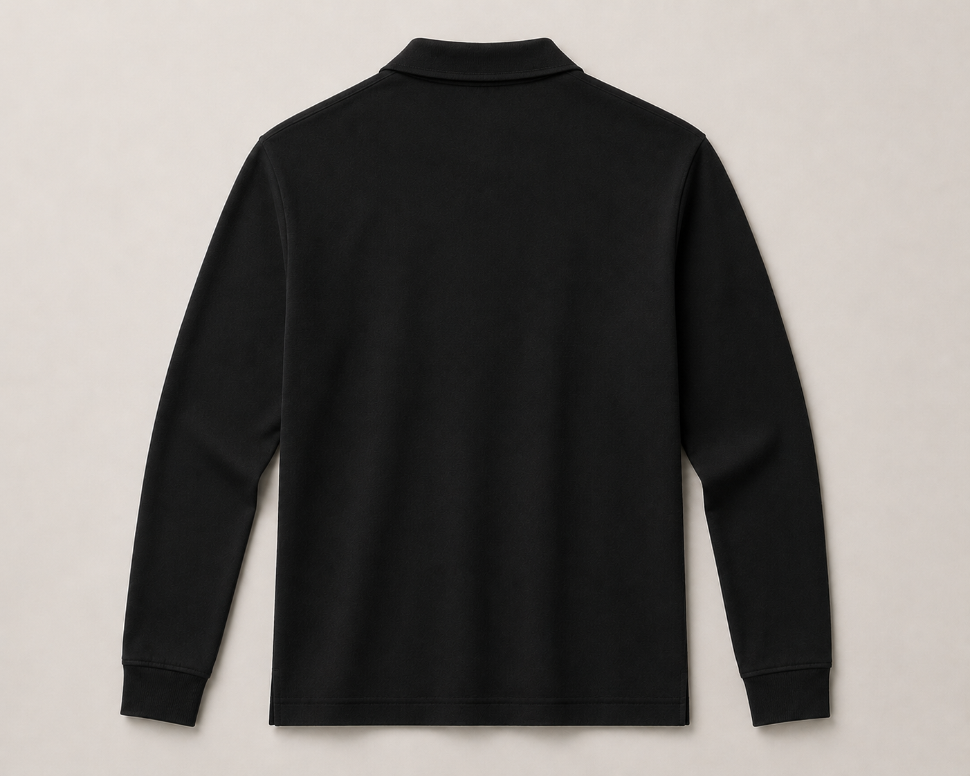 Polo Texturizado Manga Larga Negro
