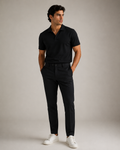 Polo Texturizado Manga Corta Negro